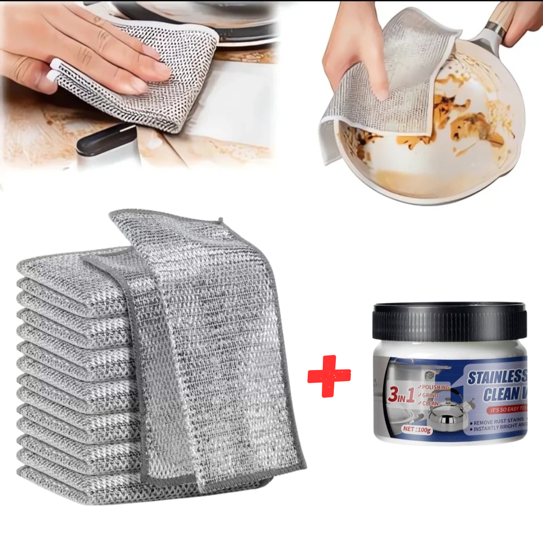 10 žičanih krpa za pranje + pasta za posuđe