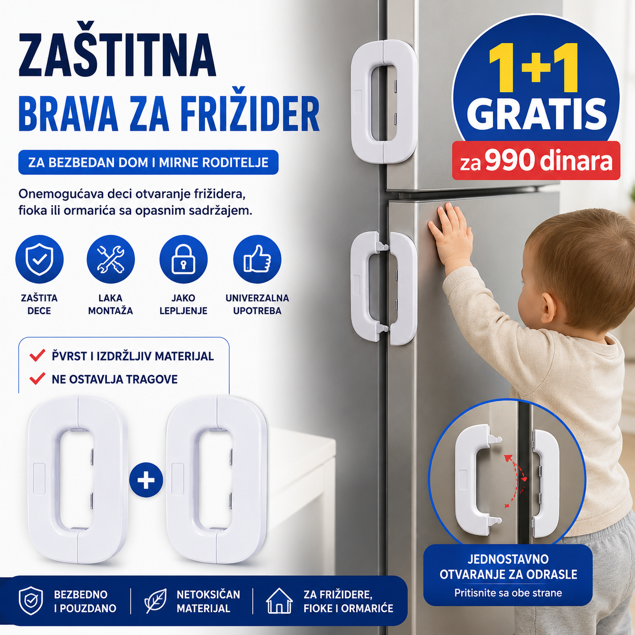 Zaštitna brava za frižider - 1+1 gratis