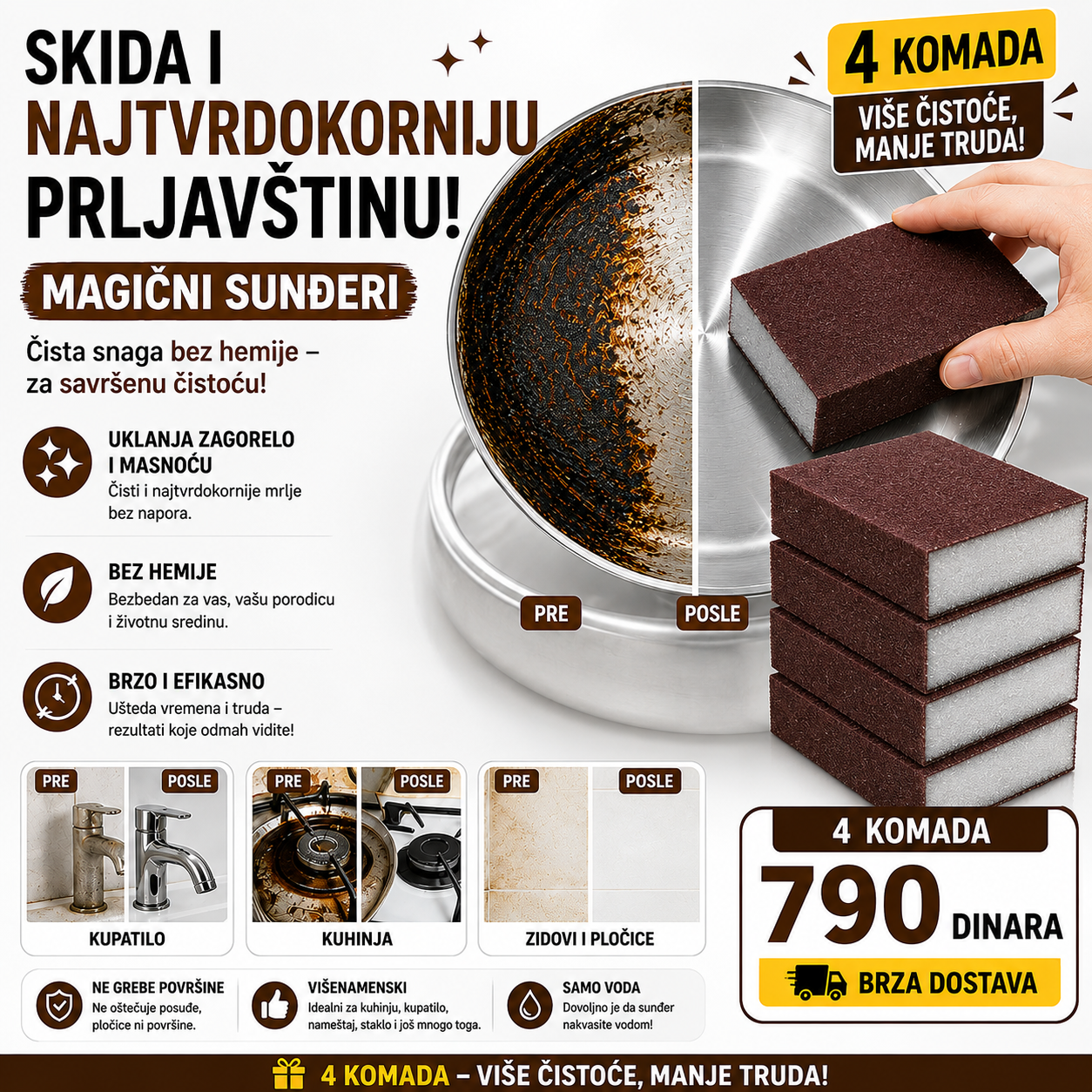 Magični sunđeri za pranje - 4 komada