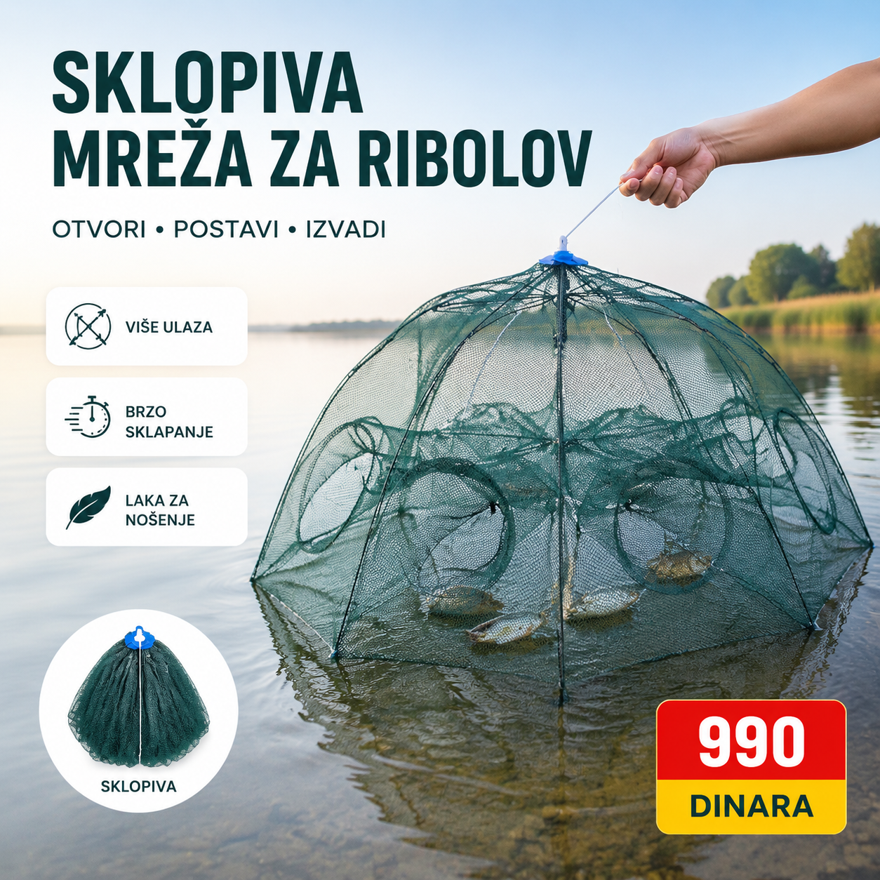 Sklopiva mreža za ribolov
