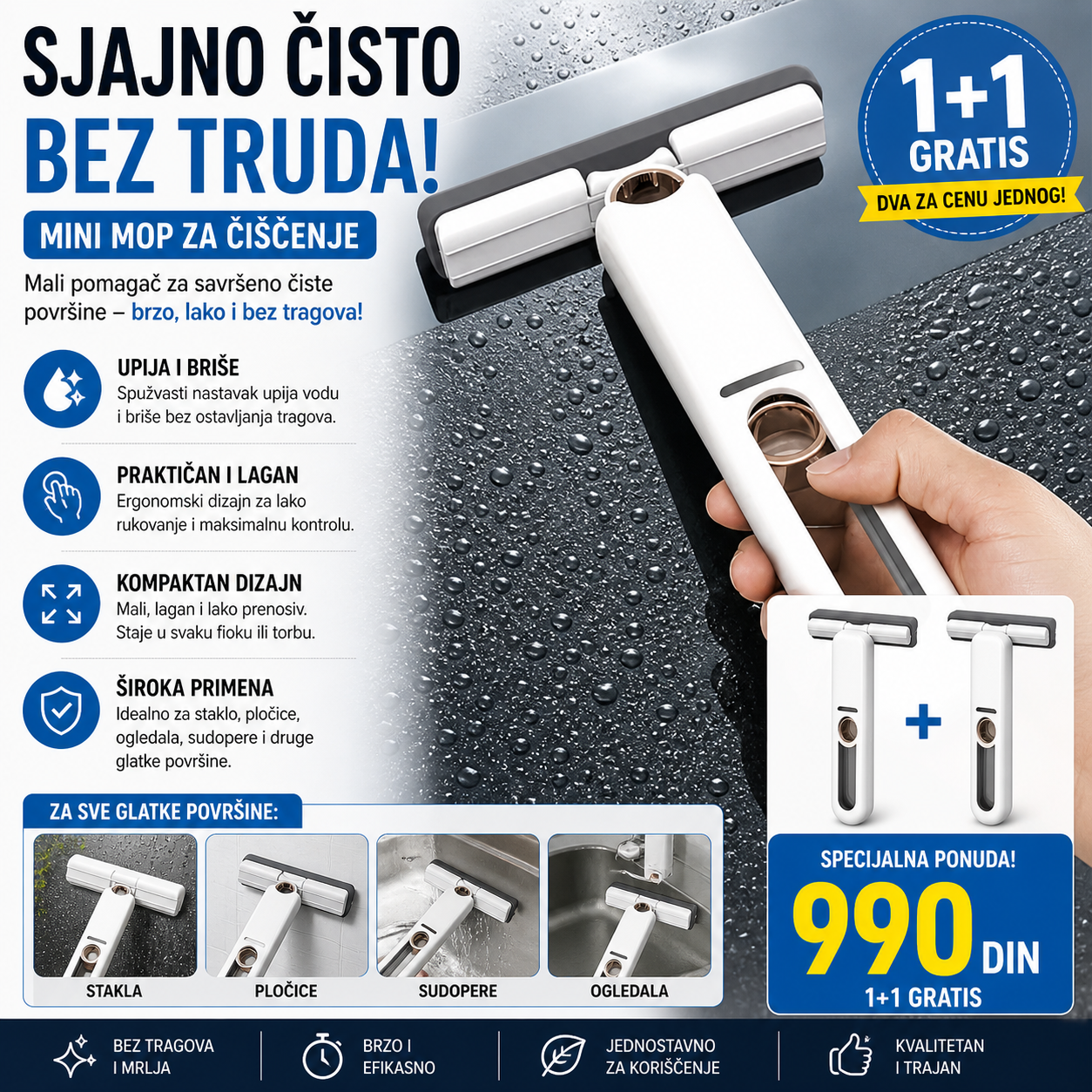 Mini mop - 1+1 gratis
