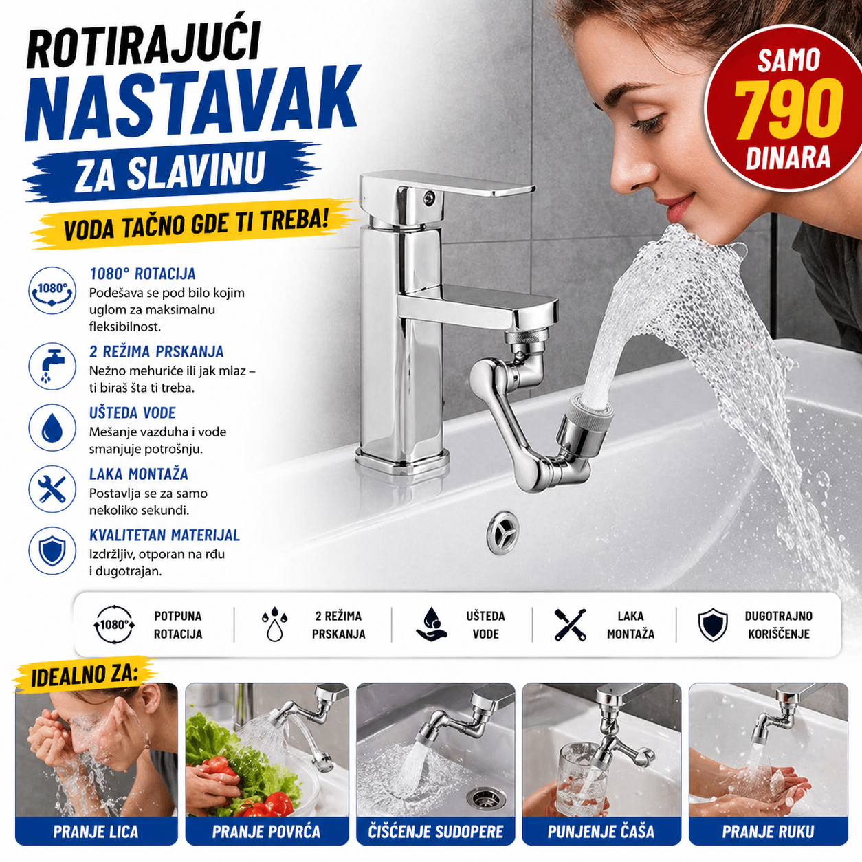 Rotirajući nastavak za slavinu