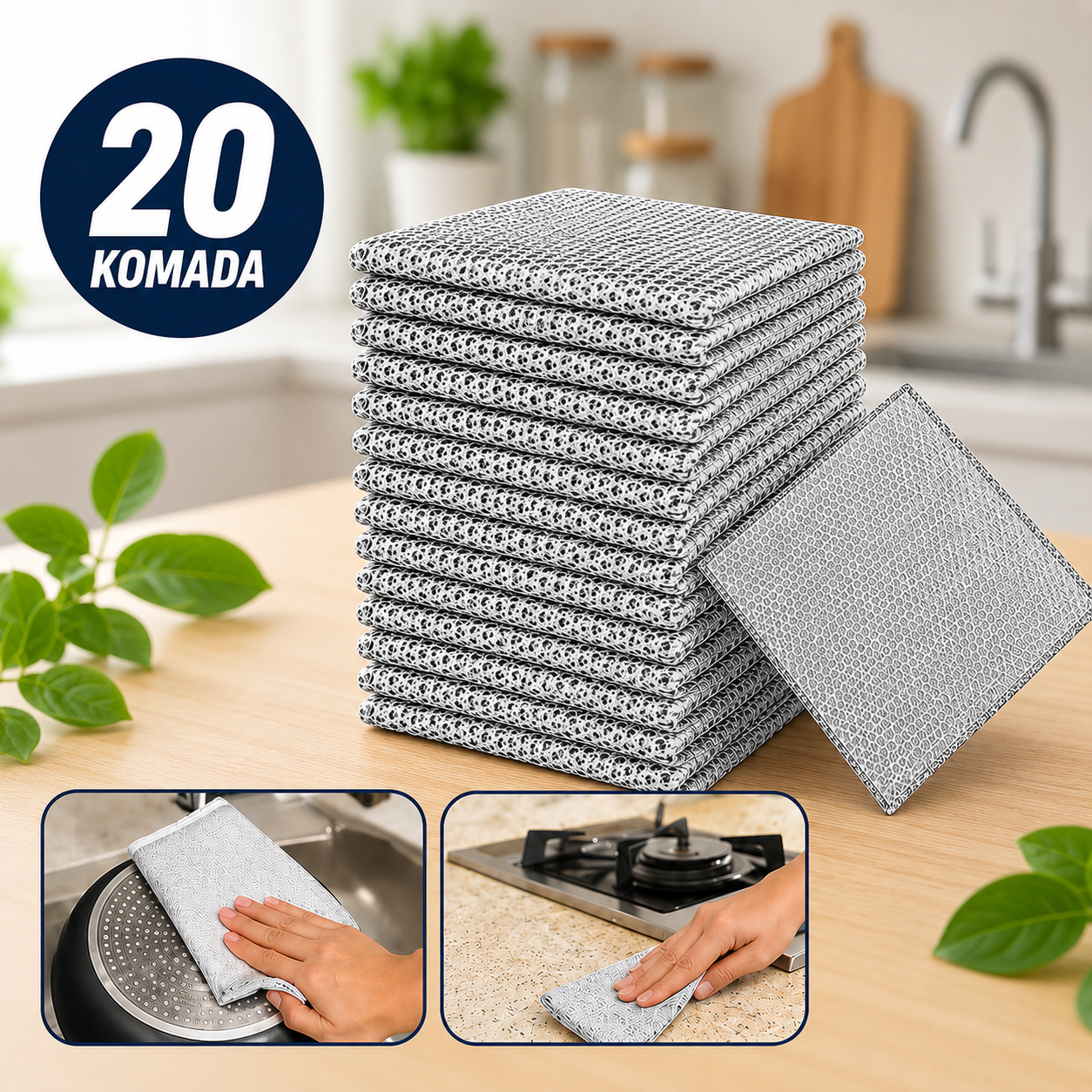20 jednoslojnih žičanih krpa