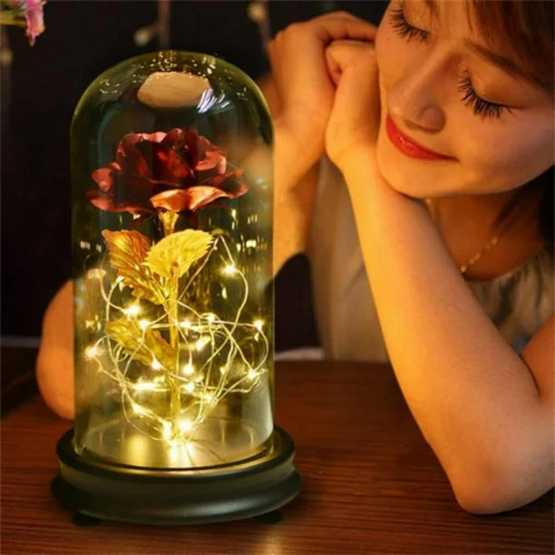 Večna Svetleća Ruža + gratis baterije