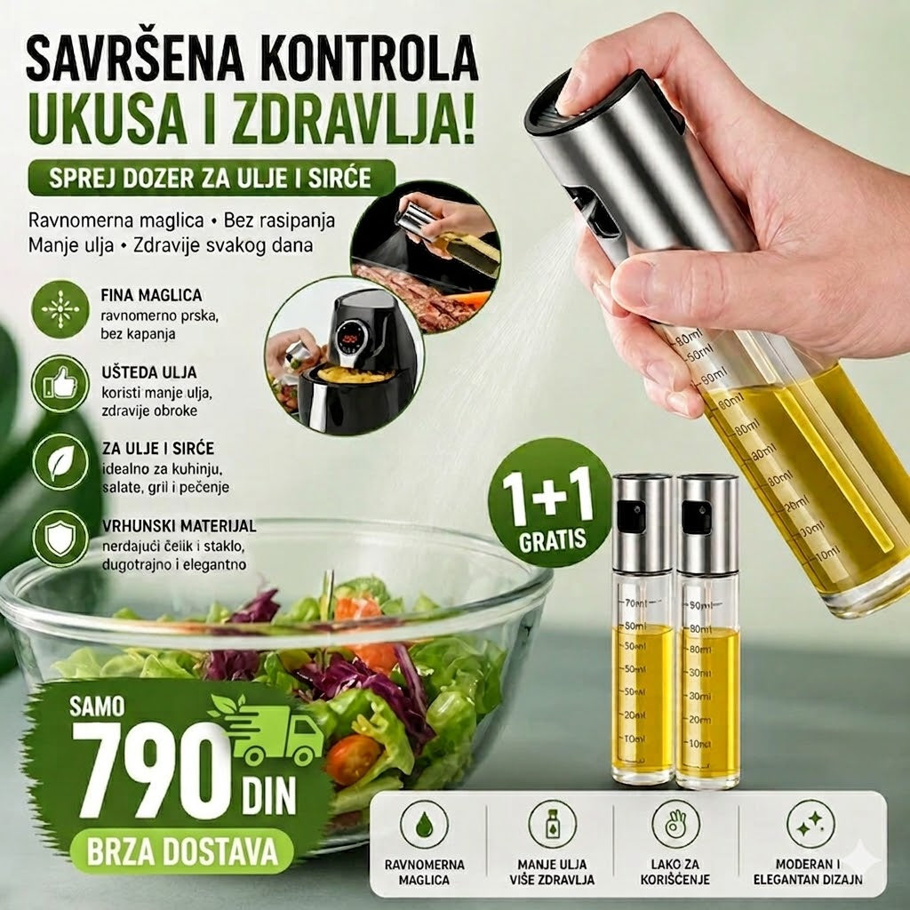 Elegantan sprej dozer za ulje i sirće - 1+1 gratis