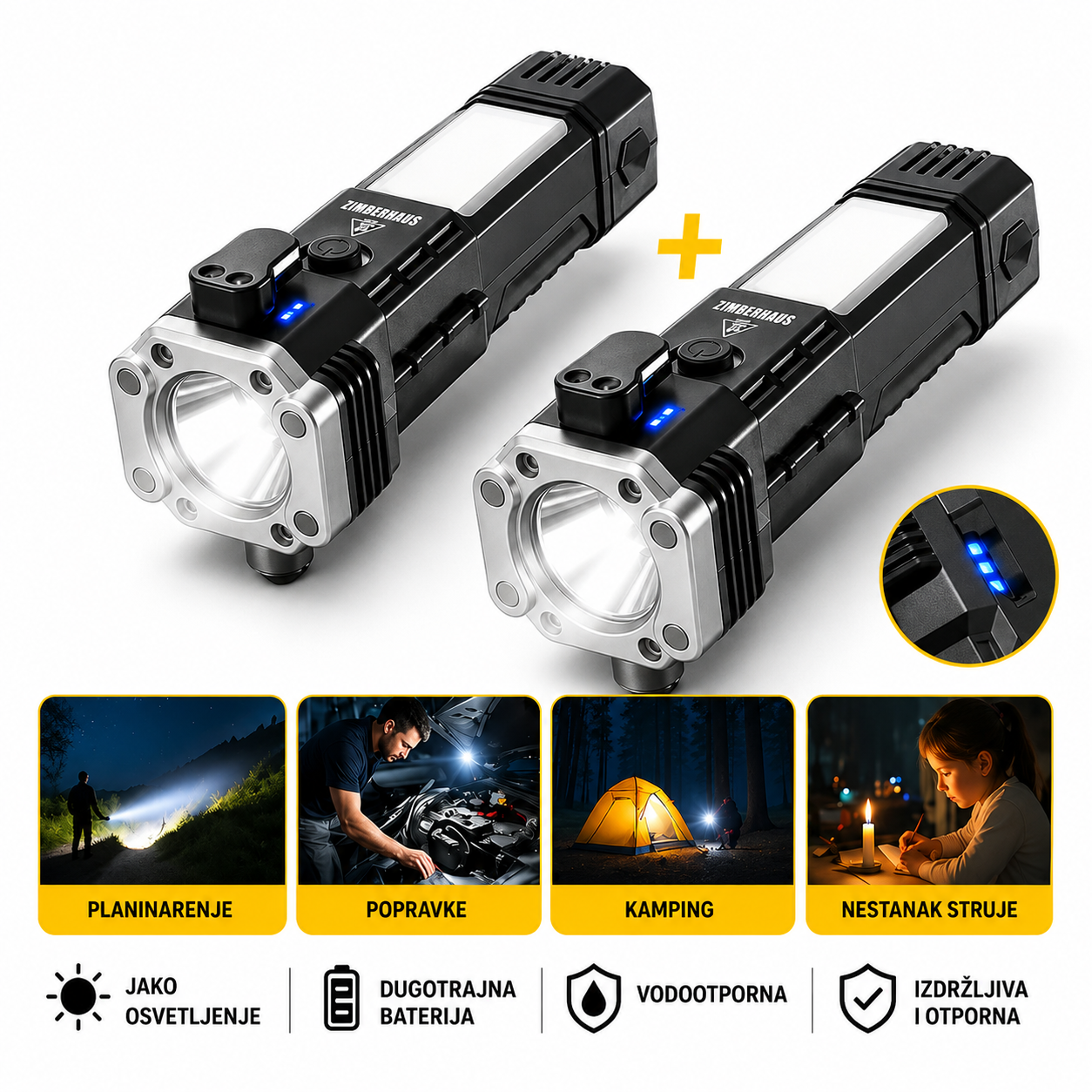8u1 multifunkcionalna led lampa - 1+1 gratis