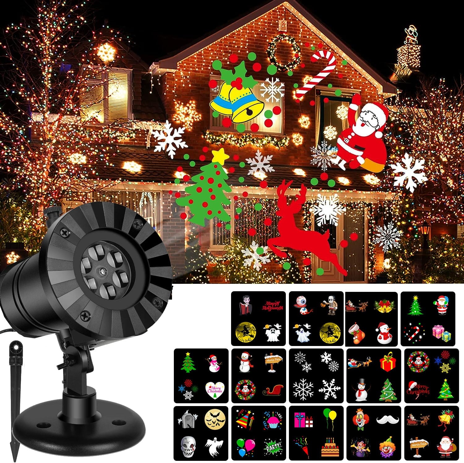 Novogodišnji projektor sa 12 različitih motiva