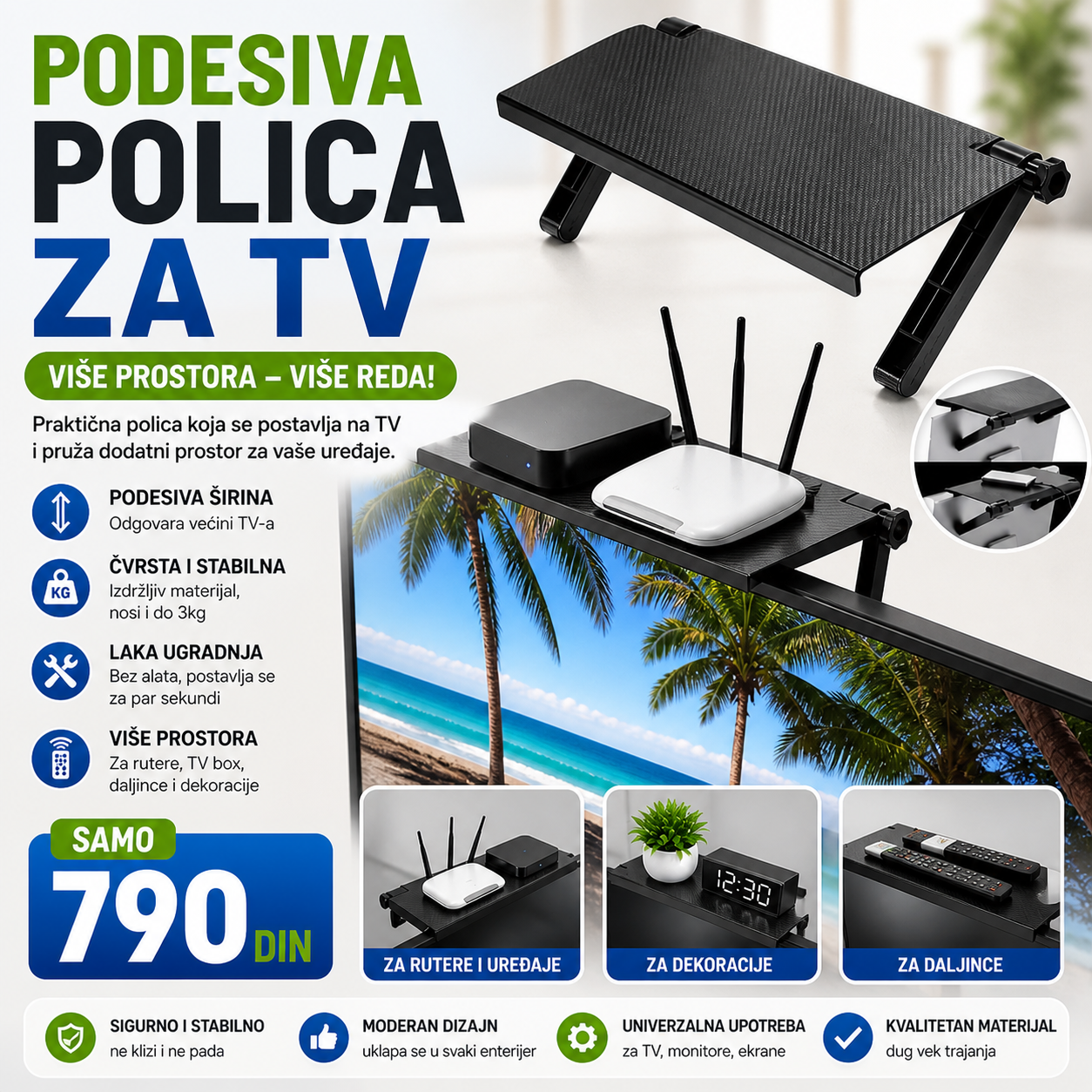 Podesiva polica za TV