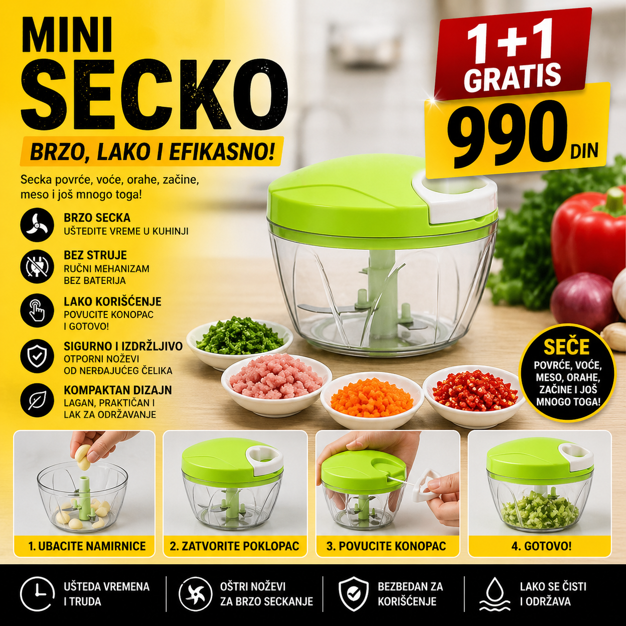 Mini ručni secko - 1+1 gratis