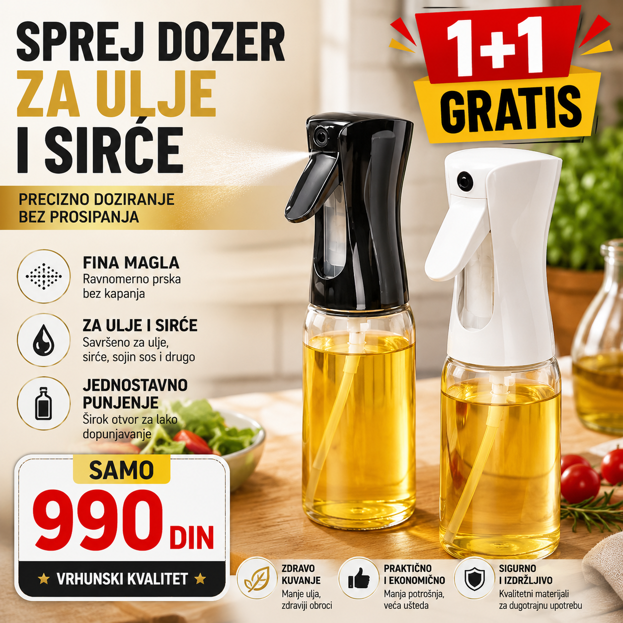 Sprej dozer za ulje i sirće - 1+1 gratis