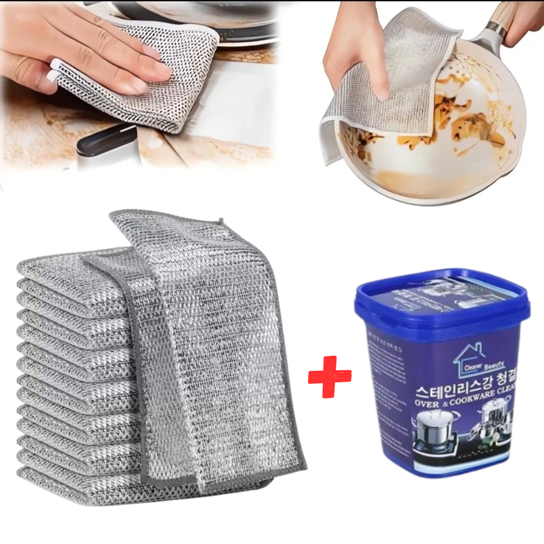 10 žičanih krpa za pranje + pasta za posuđe