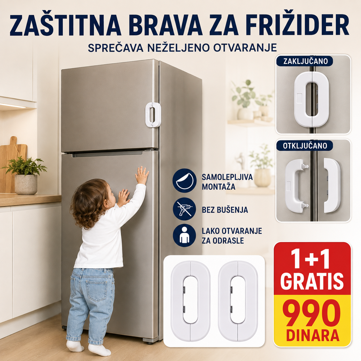 Zaštitna brava za frižider - 1+1 gratis