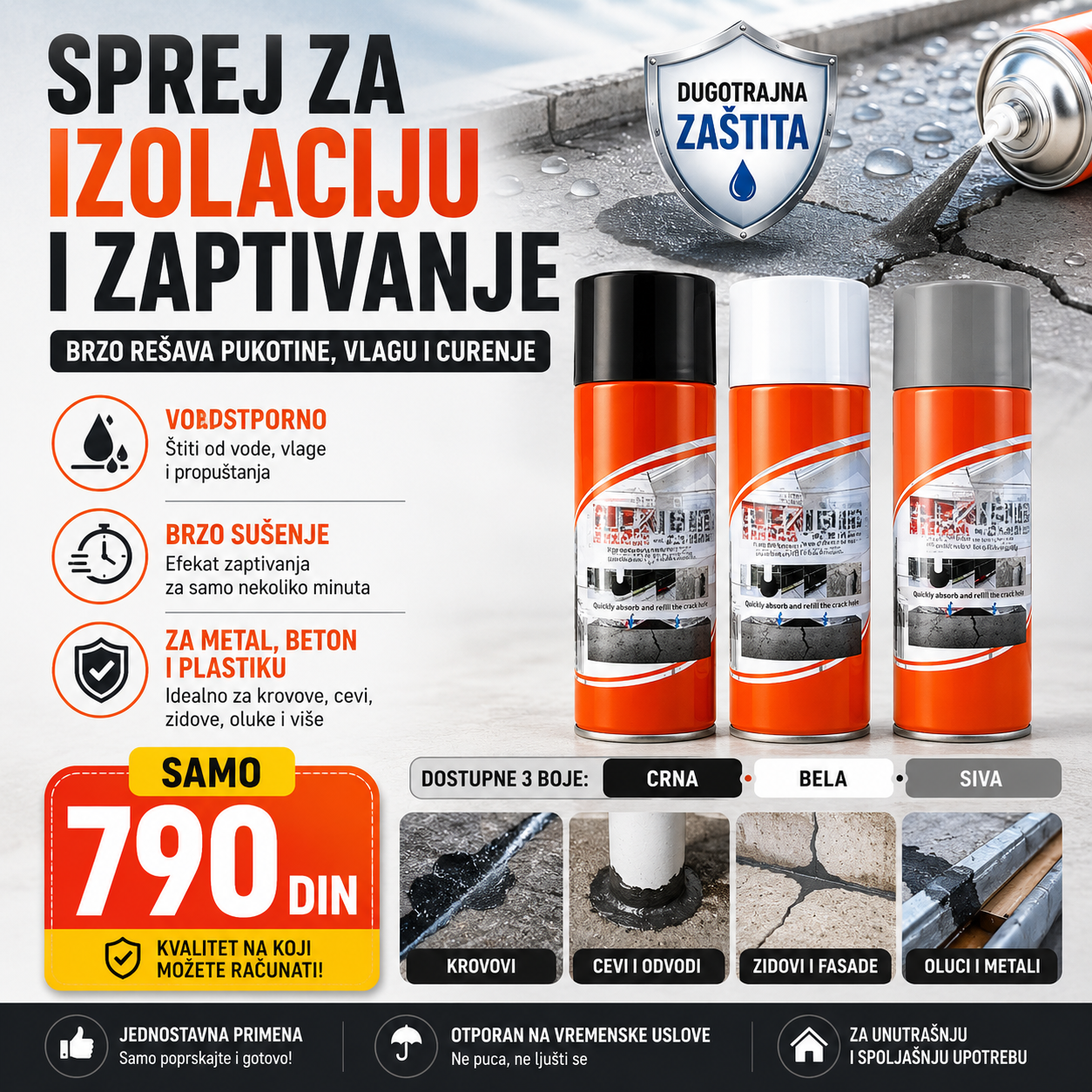 Sprej za izolaciju i zaptivanje