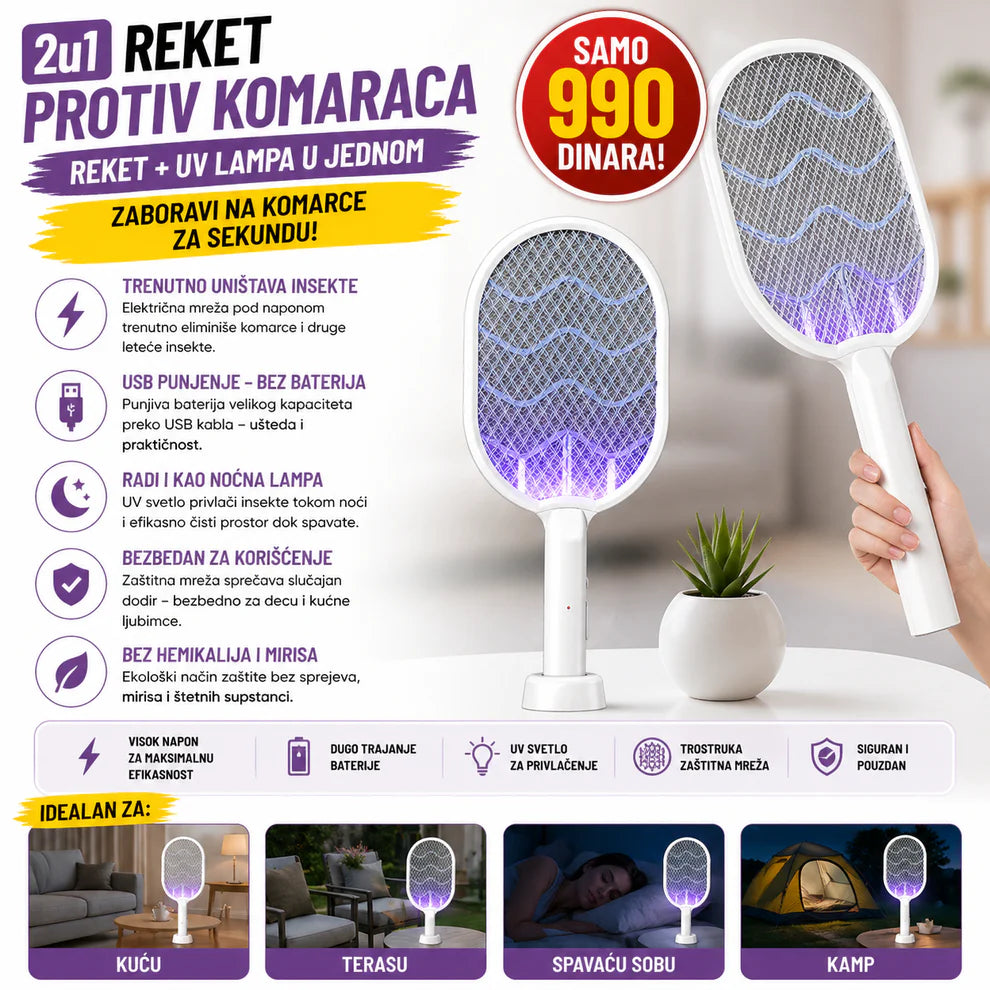 2u1 USB punjivi reket protiv komaraca