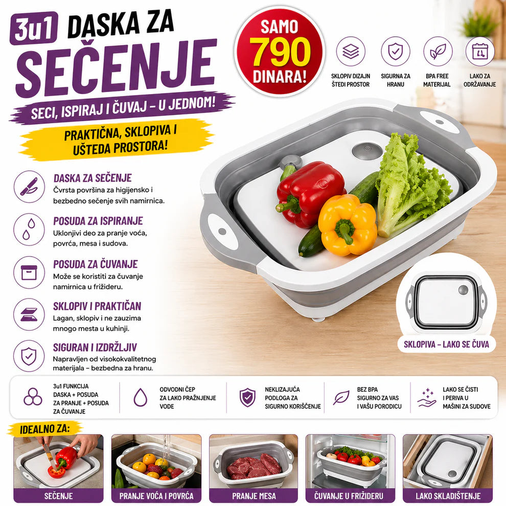 3u1 multifunkcionalna daska za sečenje