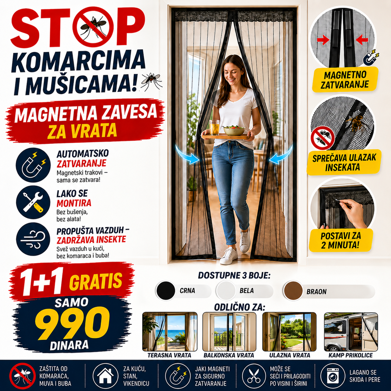 Magnetna zavesa protiv insekata - 1+1 gratis